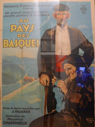 Senovinis plakatas apie Baskų kraštą.